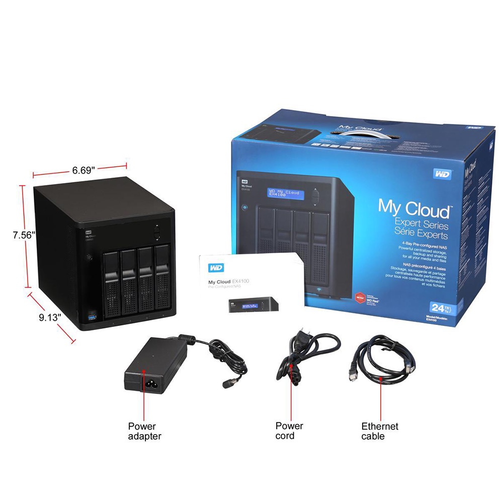 Ổ cứng mạng NAS WD My Cloud EX4100 4-bay WDBWZE0000NBK-SESN