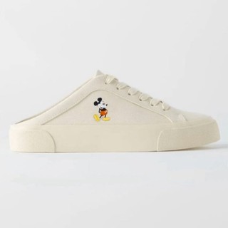 [Full Tag Xịn ] Giày Zara Lười Canvas Chuột Mickey Đạp Gót (Freeship)
