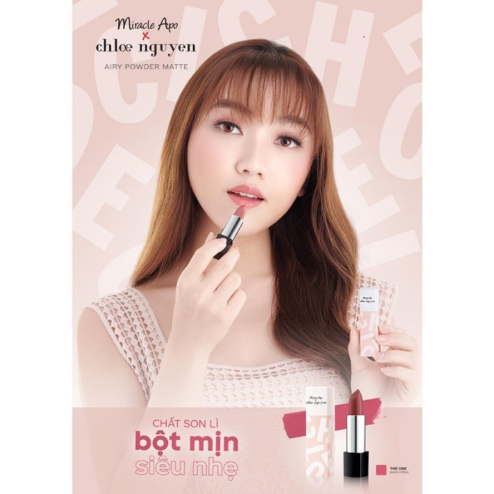 Son thỏi lì Miracle Apo x Chloe Nguyễn Holiday Collection Lipstick The One 4g - Nude Hồng