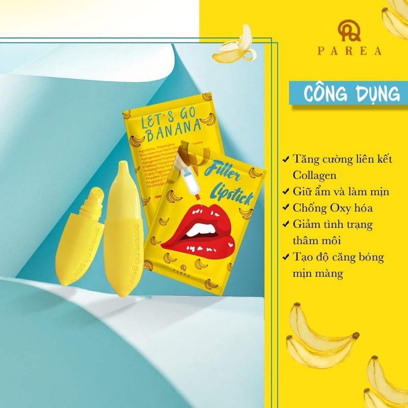 Son Chuối Dưỡng Khử Thâm Môi Collagen, Ủ Môi Filler Lipstick Banana Khử Thâm Môi Tại Nhà. Môi Căng Bóng Sáng Hồng | BigBuy360 - bigbuy360.vn