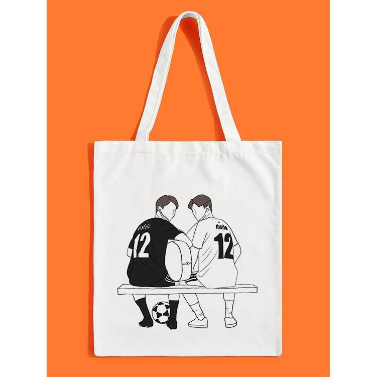 Túi Vải Canvas In Hình 2 Người Thời Trang Cho Nữ