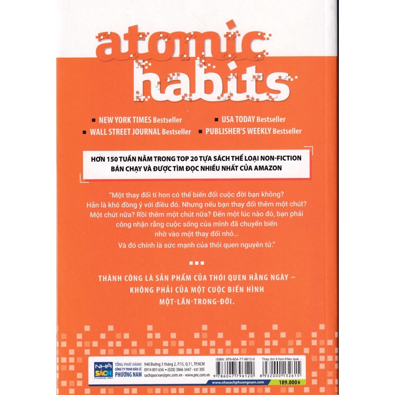 Sách - Atomic habits Thay đổi tí hon Hiệu quả bất ngờ