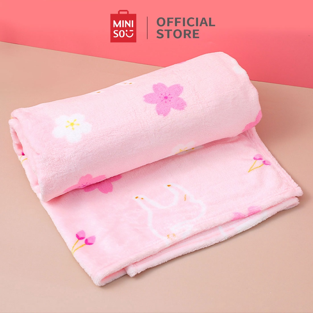 Mền văn phòng màu hồng Lost In Tokyo Series Miniso mềm mại tiện gọn êm ái 100 * 140 CM