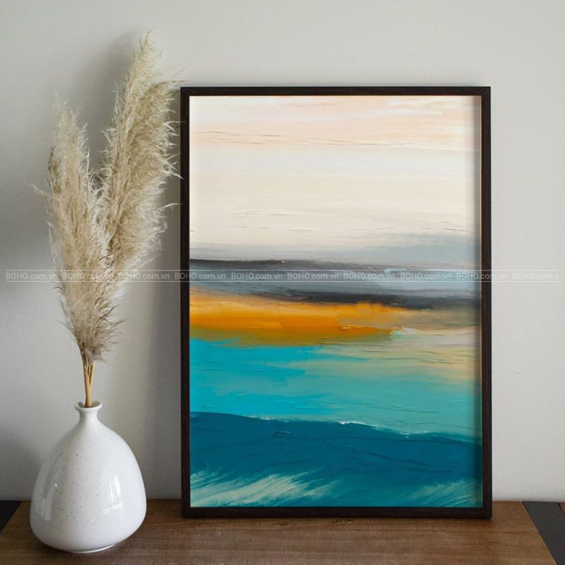 Tranh BOHO trừu tượng treo tường kích thước 60*80cm, tặng kèm đinh 3 chân treo tranh, bảo hành 12 tháng