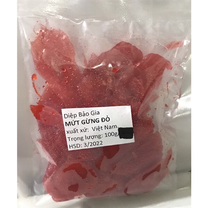 Mứt gừng đỏ 100g