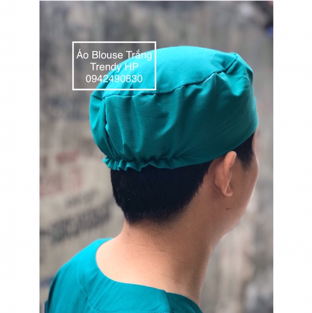 Mũ Blouse Xanh Phẫu Thuật - Mũ Blu bộ quần áo phẫu thuật xanh