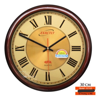 ĐỒNG HỒ TREO TƯỜNG HỢP KIM ĐỒNG SỐ LA MÃ U510 (GIẢ GỖ)