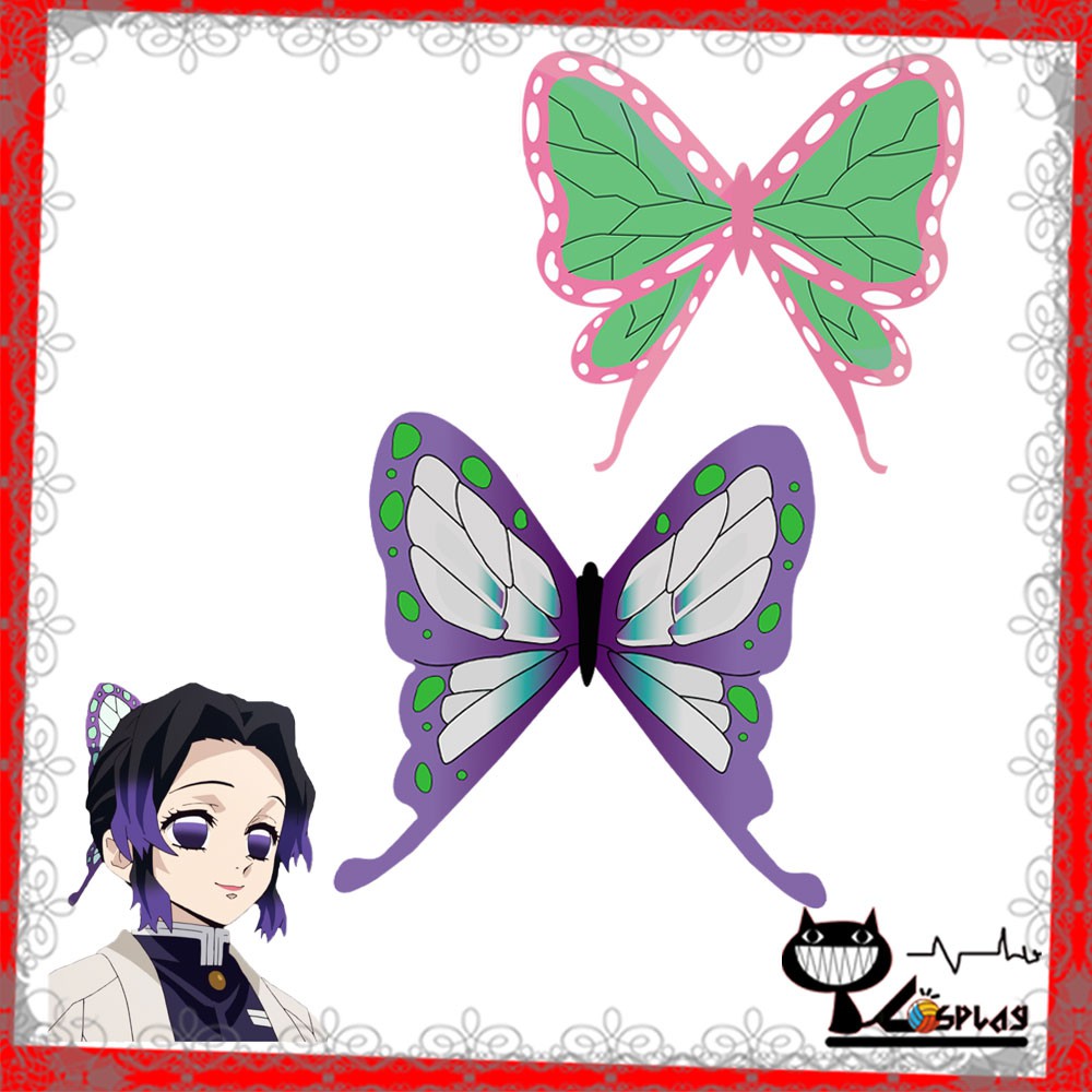 [sẵn] Kẹp tóc hình con bướm cosplay Shinobu Kanao Kanae tặng kẹp và keo nến [Miu Cosplay]
