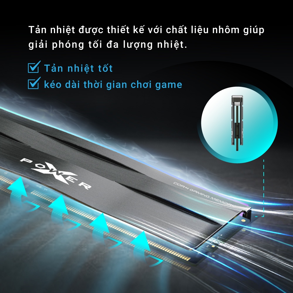 Ram máy tính ram tản nhiệt DDR4 Gaming XPOWER Zenith Silicon Power 8GB/16GB/32GB 3200/3600Mhz Ram PC