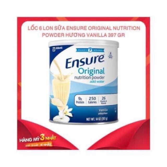 🌾🥛Sữa bột ENSURE Original Nutrition Powder của MỸ 397g🥛🌾