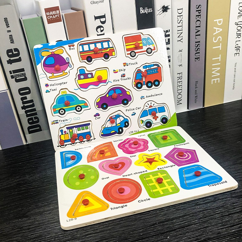 Đồ Chơi Bảng Gỗ Ghép Hình Cho Bé Có Núm Nhiều Chủ Đề