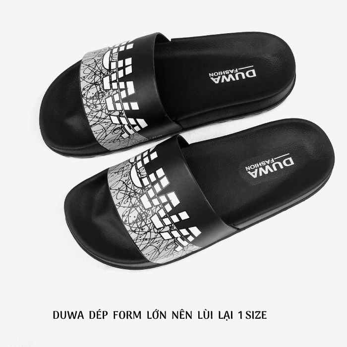 Dép quai ngang nam nữ unisex Duwa hàng chính hãng step further đế siêu nhẹ quai cài xuyên đế - màu ĐEN - DH9045