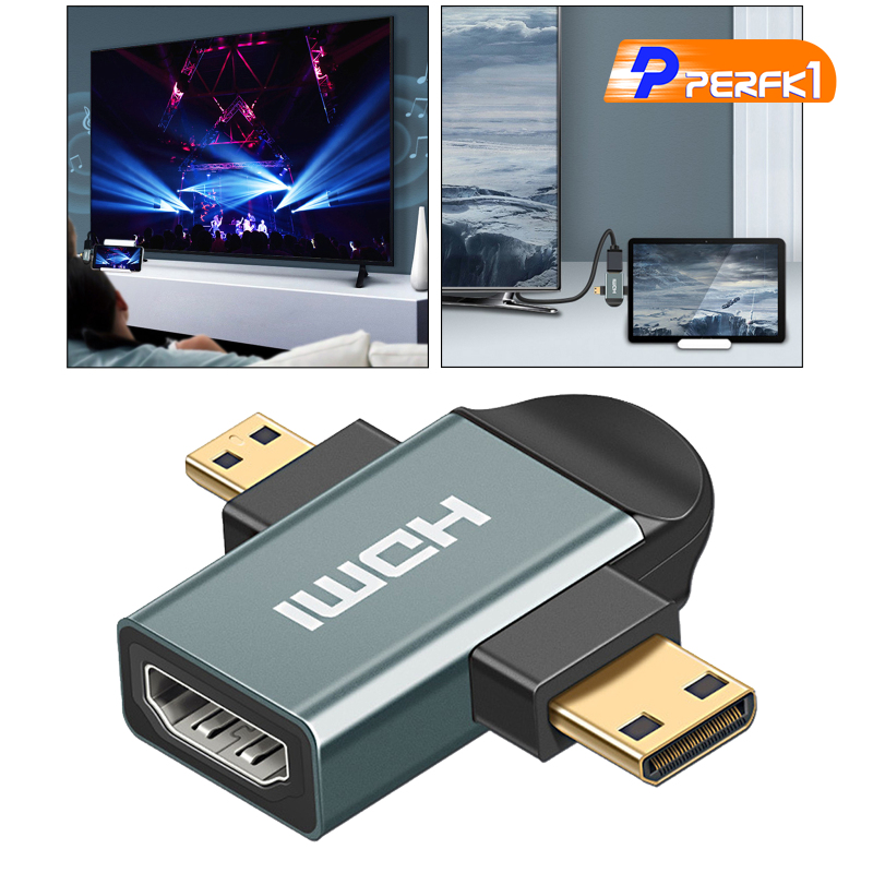 Đầu Chuyển Đổi 3 Trong 1 Hdmi Cái Sang Mini Hdmi Đực + Micro Hdmi Đực