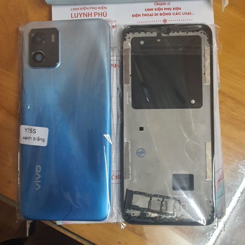 Vỏ vivo Y15S Y15A có khay sim kính camera có nút âm lượng