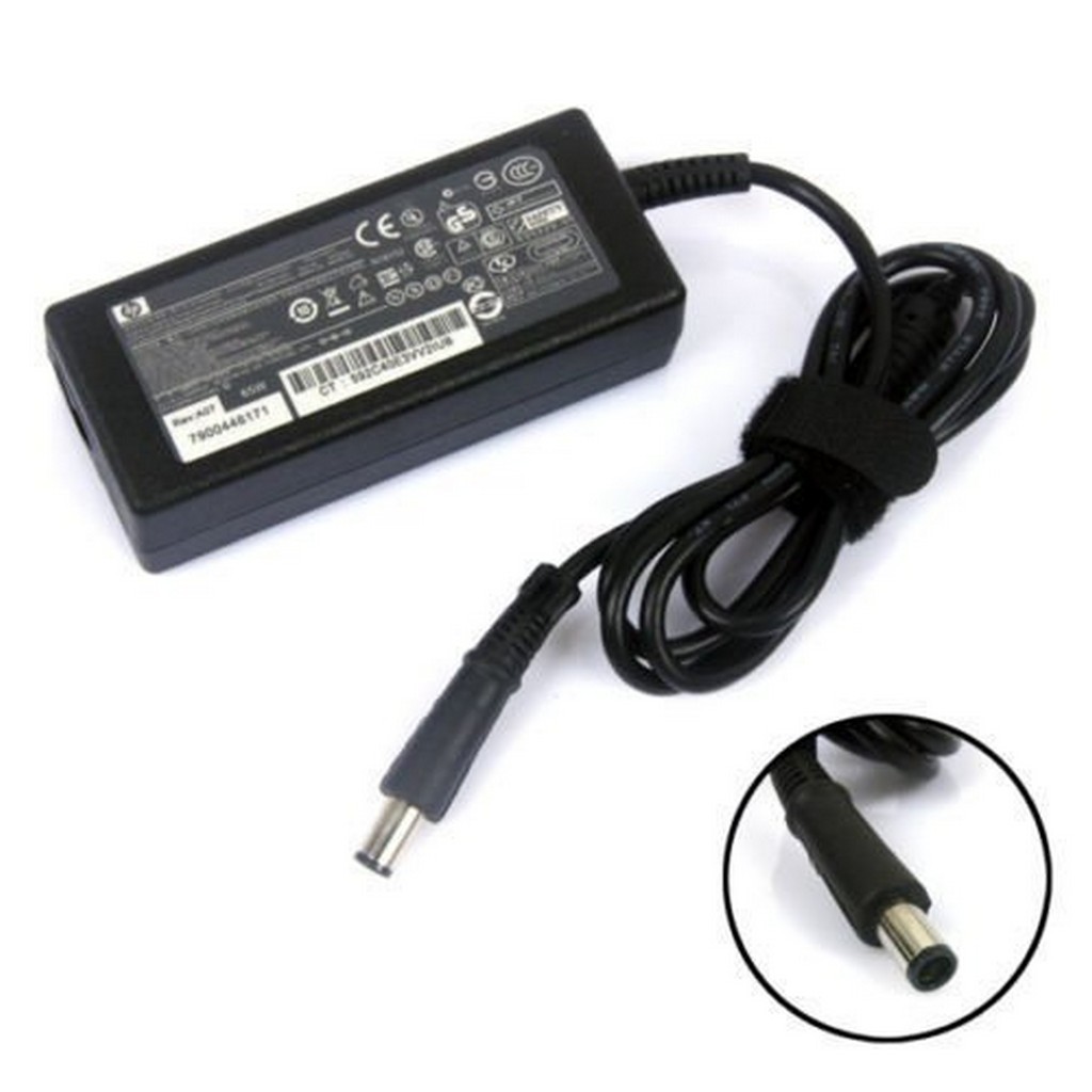 [Mã ELFLASH3 hoàn 10K xu đơn 20K] Sạc Laptop HP chân kim to 18.5V - 3.5A (Adapter HP tròn to) kèm dây nguồn