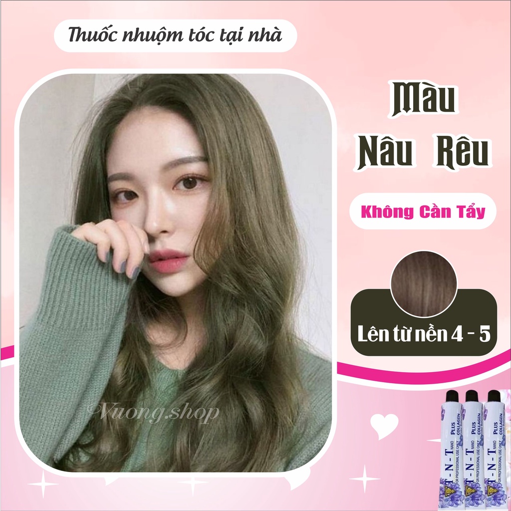 Thuốc Nhuộm Tóc Màu NÂU RÊU Không Tẩy Nhuộm tại nhà | Vuong.hair