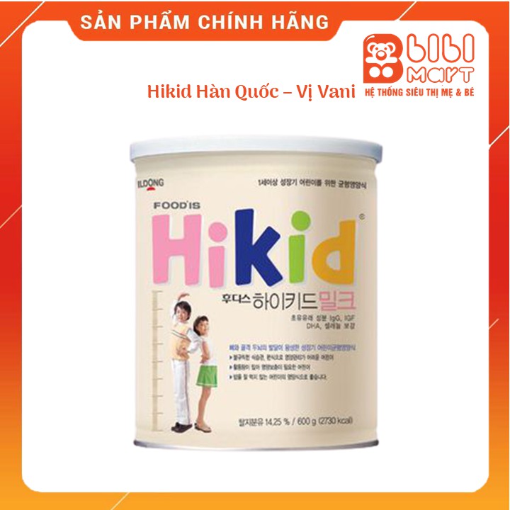 Sữa Hikid Hàn Quốc Vị Vani 600g (1-9 tuổi) 💟💟 FREESHIP 💟💟 giúp bé phát triển chiều cao vượt trội.