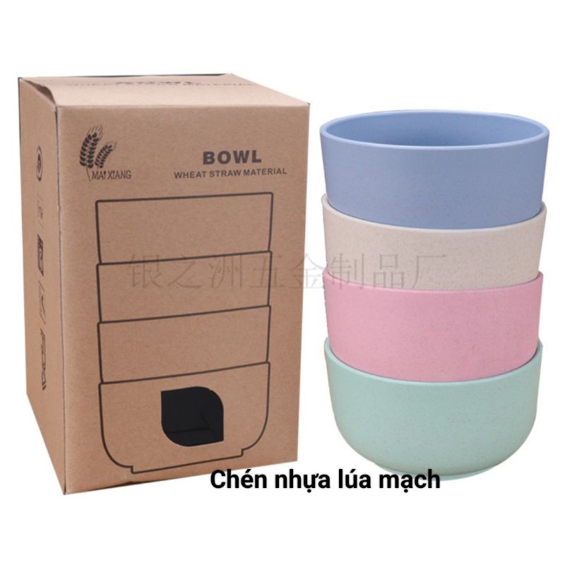 SET 4 CÁI TÔ/ SET 4 CÁI CHÉN NHỰA LÚA MẠCH AN TOÀN CHO NGƯỜI SỬ DỤNG