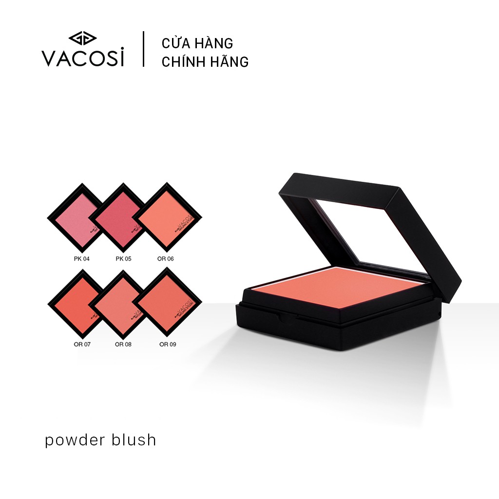 [Giảm 50% combo Phấn mắt] PHẤN MÁ HỒNG SIÊU MỊN & CHUÂN MÀU CHUYÊN NGHIỆP VACOSI NATURAL STUDIO BLUSH POWDER - Tone hồng
