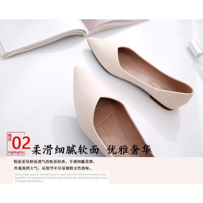 Giày Búp Bê Đế Mềm Mũi Nhọn Thời Trang Dành Cho Nữ