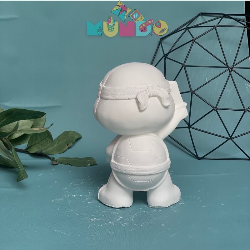 Tượng tô màu (có màu cọ) cao cấp NINJA RÙA SIZE XL, tượng thạch cao MUNDO