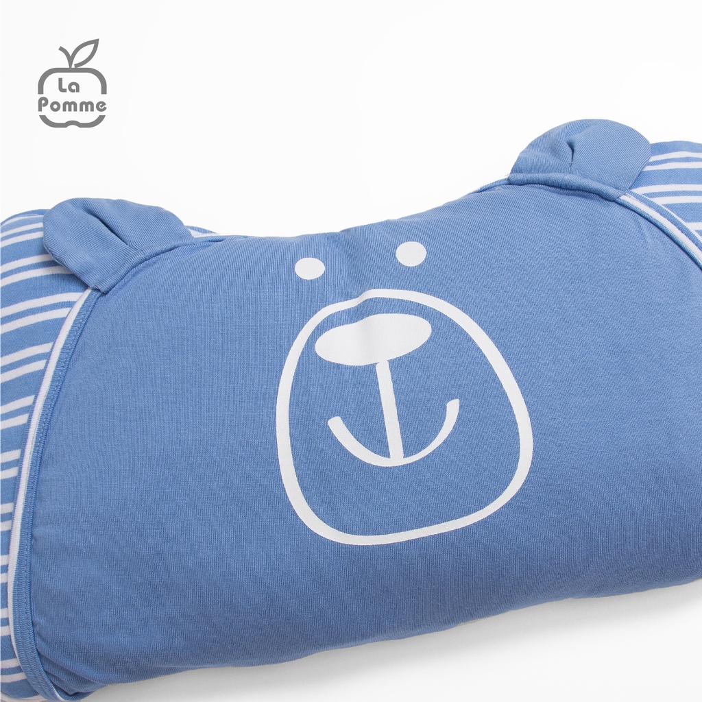 Gối sơ sinh nhân đôi vỏ gối La Pomme Baby Bear - Kẻ xanh/ Kẻ tím than/Kẻ đỏ