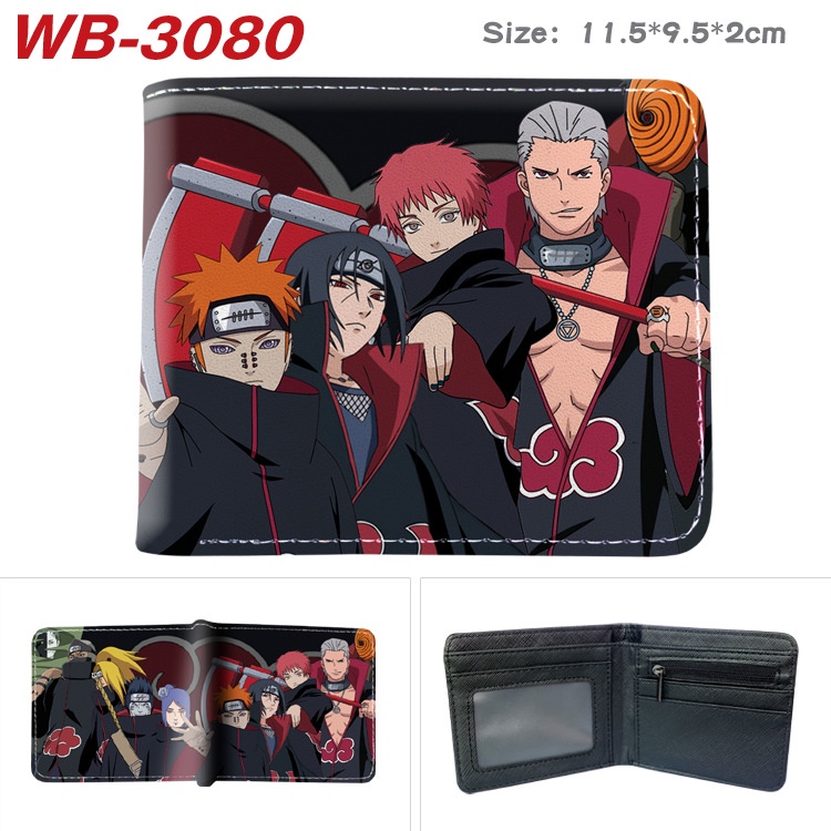 Ví Da PU Ngắn Gập In Hình Anime Naruto Merchandise Dành Cho Nam Nữ