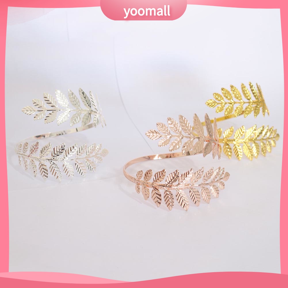 Vòng Đeo Cánh Tay Hở Bằng Kim Loại Hình Chiếc Lá Thời Trang Cho Nữ