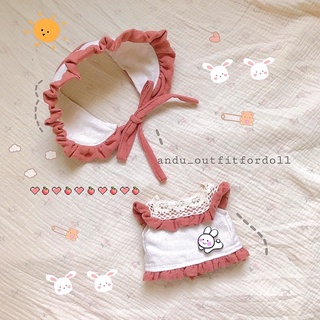 "Có Sẵn"Set đầm PINK PINK Labubu17cm/ Doll-15-20cm