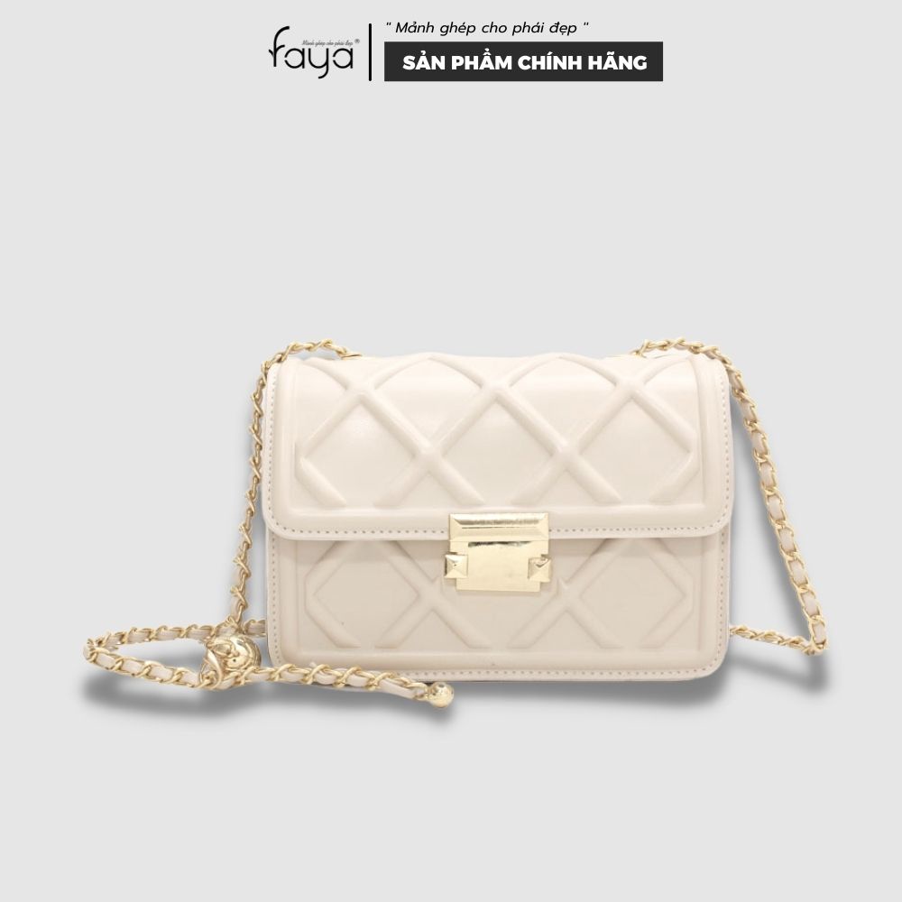 Faya - Túi xách đeo chéo da dập 3D dây châu thời trang T1033