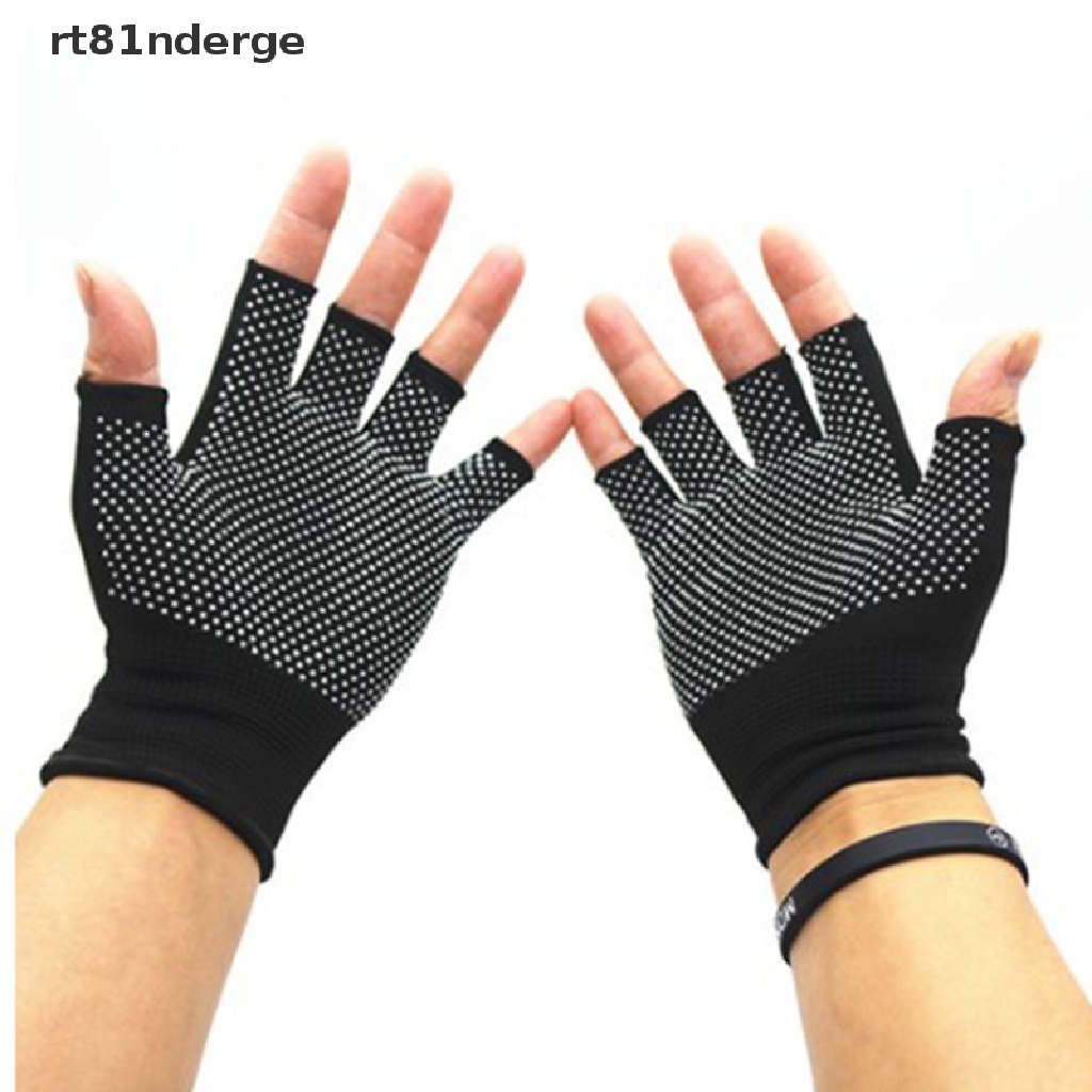 【ge】 Half Finger Breathable Riding Cycling MTB Hiking Fitness Knitted Antiskid Gloves .
