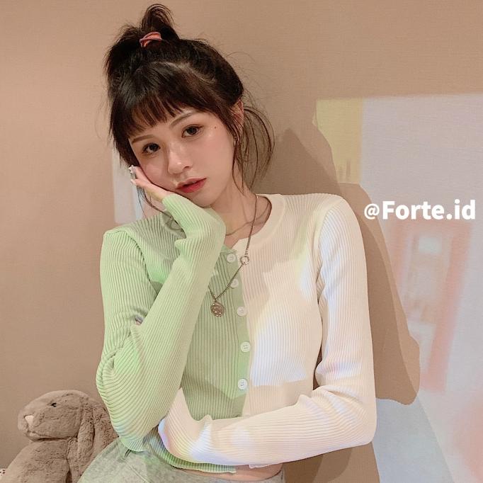 Áo Croptop Dệt Kim Dài Tay Phong Cách Hàn Quốc Thời Trang Dành Cho Nữ 12.12 3 Màu