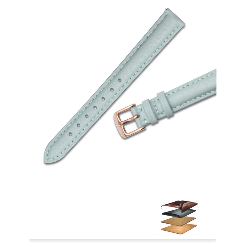 Dây đồng hồ da bò 2 mặt lớp da bò đầu tiên CHỐT THÔNG MINH BO-27 size 12 14 16 18 20mm