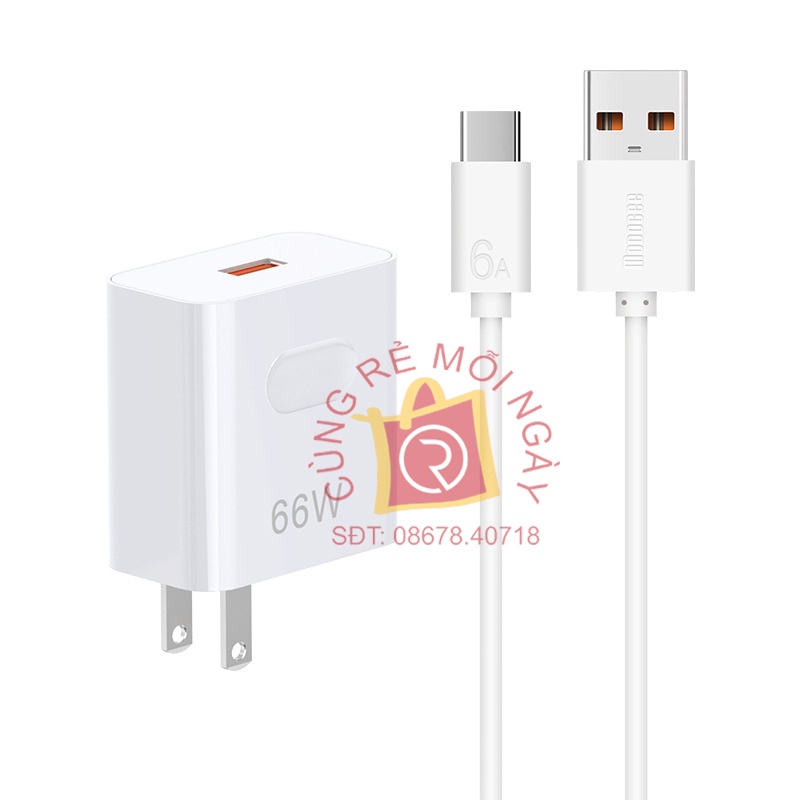 Bộ sạc cáp dữ liệu sạc nhanh 66W Type-C - sạc đầy đủ giao thức công suất cao