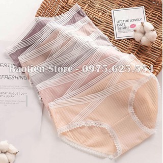 Quần Lót Bầu Ren Cạp Chéo, chất cotton kháng khuẩn, có thể mặc sau sinh, thông hơi thoáng mát, đồ lót bầu QL17