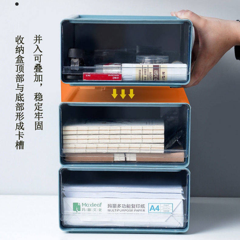 Hộp lưu trữ trong suốt kiểu ngăn kéo Sản phẩm trang điểm nhựa Bàn nhiều tầng có thể được xếp tầng Hộp lưu trữ tại nhà