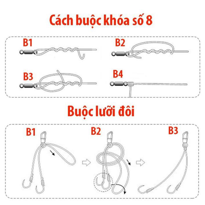 [Chất Lượng] Lưỡi Câu Cá Đôi Buộc Sẵn Chuyên Câu Đài, Cách buộc lưỡi câu cá, Lưỡi câu đài LC-2