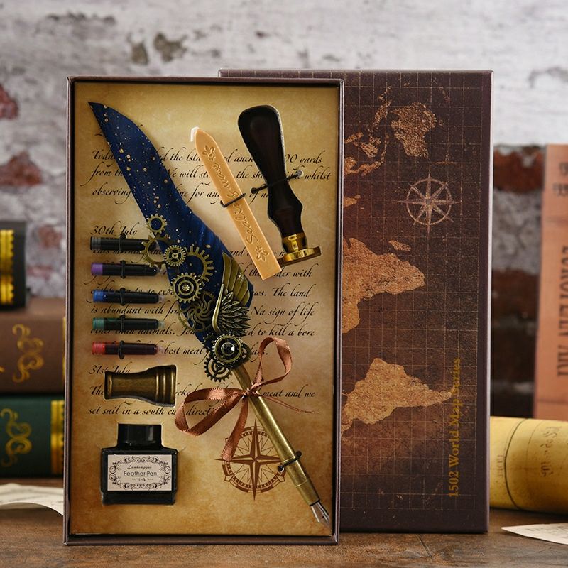 Bút Máy Thiết Kế Lông Vũ Phong Cách Harry Potter Độc Đáo