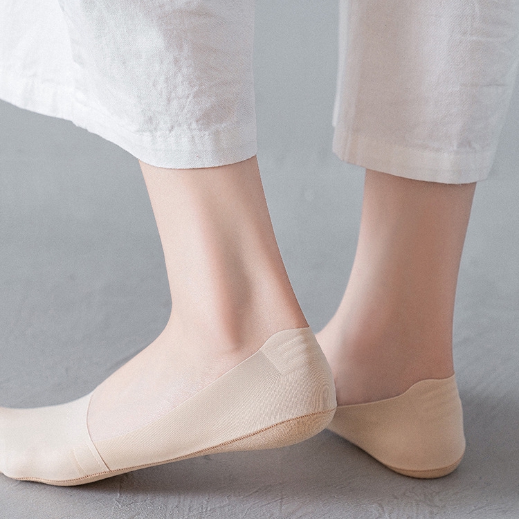 Vớ lụa lạnh siêu mỏng chống trơn màu trơn phong cách Hàn Quốc độc đáo dành cho nữ
