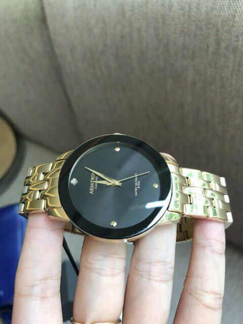 Đồng hồ nam Armitron dây kim loại mặt đen 42mm