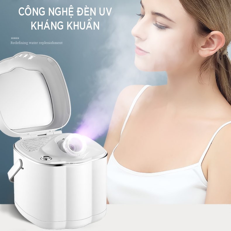 Máy Xông Mặt Mini Chính Hãng K-SKIN, Công Nghệ Xông Hơi Nano ION, Tích Hợp Đèn UV Diệt Khuẩn