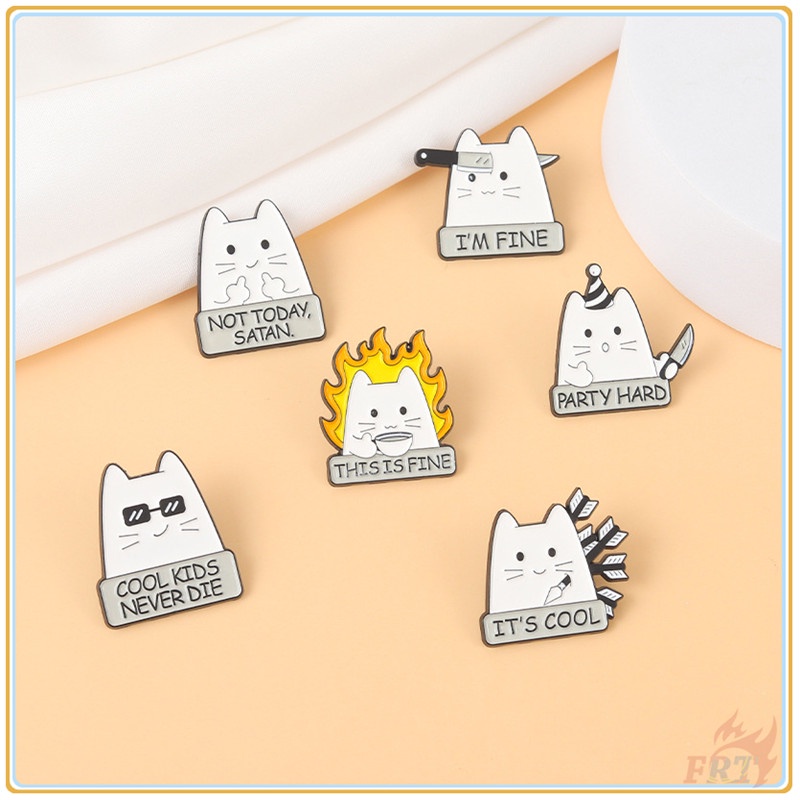 ♥ Khuy Cài Áo Hình Mèo Trắng Cá Tính ♥ 1 Huy Hiệu Gài Balo Hình Thú Cưng Dễ Thương