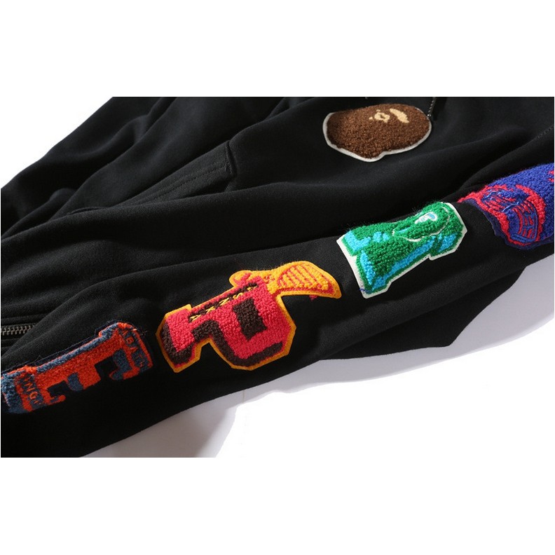 Mới Áo Khoác Hoodie BAPE Ape Họa Tiết Rằn Ri