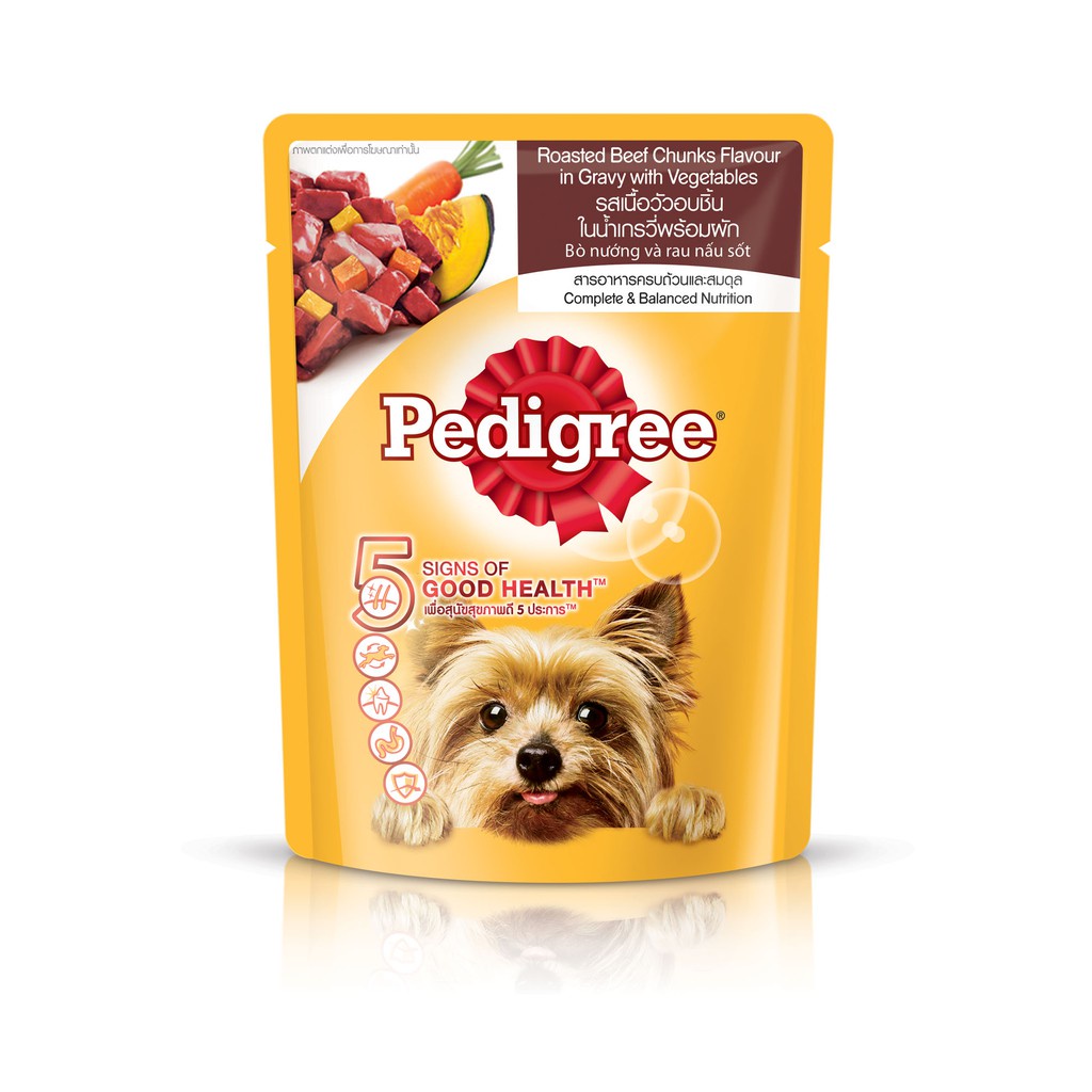 Thức ăn cho chó lớn dạng sốt Pedigree vị bò nướng và rau củ 80g