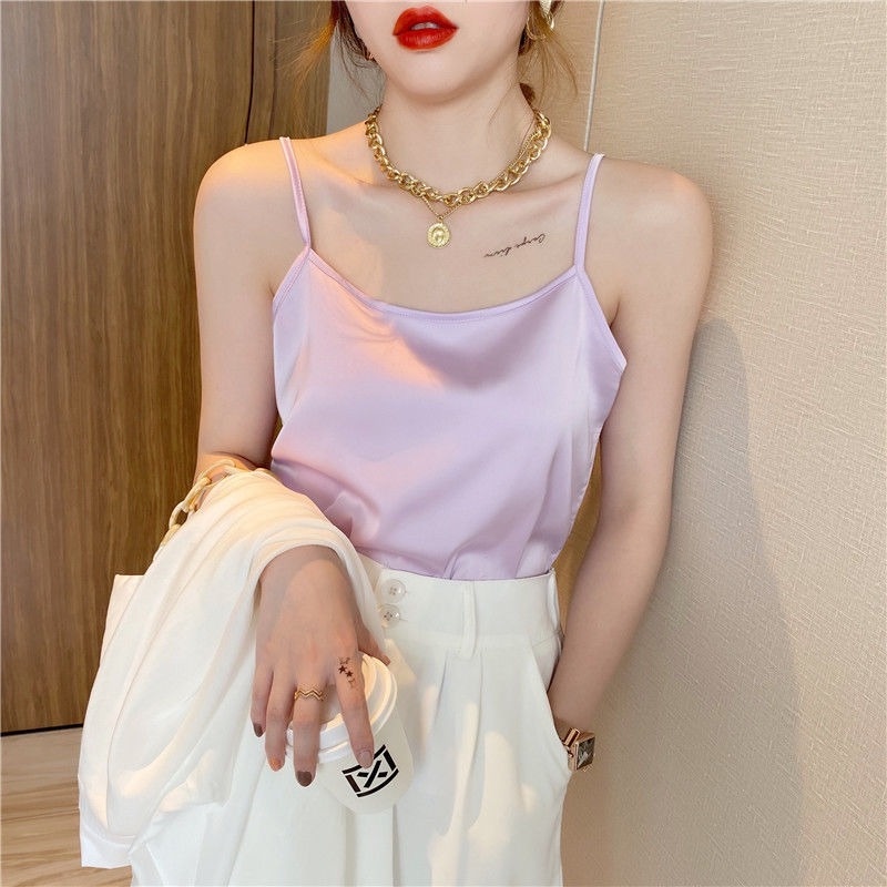 Áo hai dây form rộng vải lụa thời trang quyến rũ cho nữ
