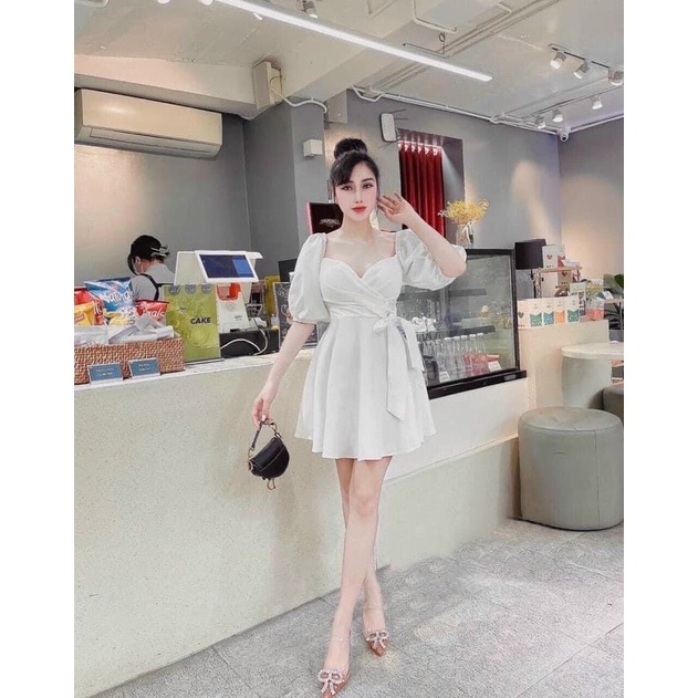 Đầm Tay Phòng Nơ Eo Bigsize 50kg Đến 100kg (M/L/XL/XXL)(Đầm Tết)