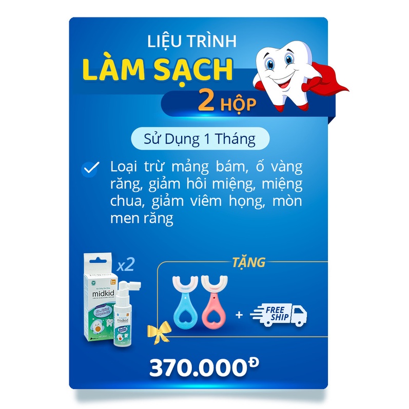 Xịt Chống Sâu Răng Midkid Cho Bé Từ 1 Tuổi - Kem Đánh Răng Dạng Bảo Vệ Răng Chắc Khỏe ngăn ngừa mòn men răng, sún răng