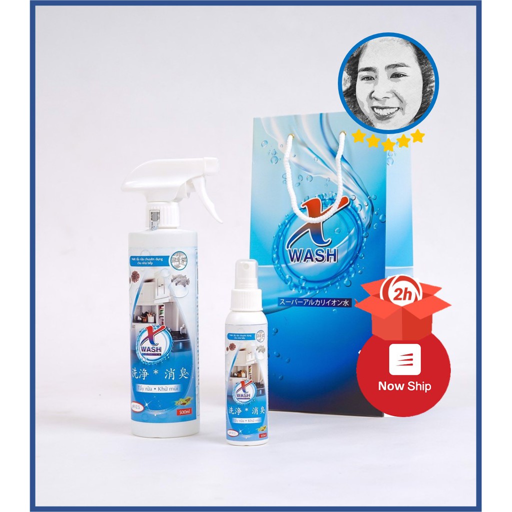 [Chính hãng] Combo XWash 100ml + 500ml cho căn bếp, khử mùi diệt khuẩn bếp, tủ lạnh, thớt, làm sạch bếp, sofa