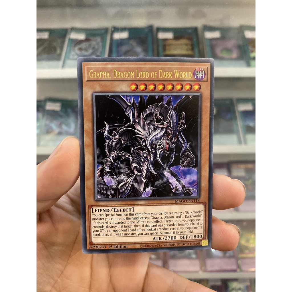 Thẻ Bài Lẻ YugiOh! Mã MAGO-EN118 - Grapha, Dragon Lord of Dark World - Gold-Letter Rare - 1st Edition