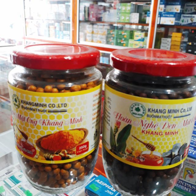 Hoàn Nghệ VÀNG - Đen Mật Ong, hũ 250g